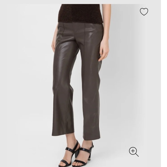Nanushka |  Zoey Dark Brown High Waist Regenerated Leather Blend Trousers Small - Picture 2 of 16